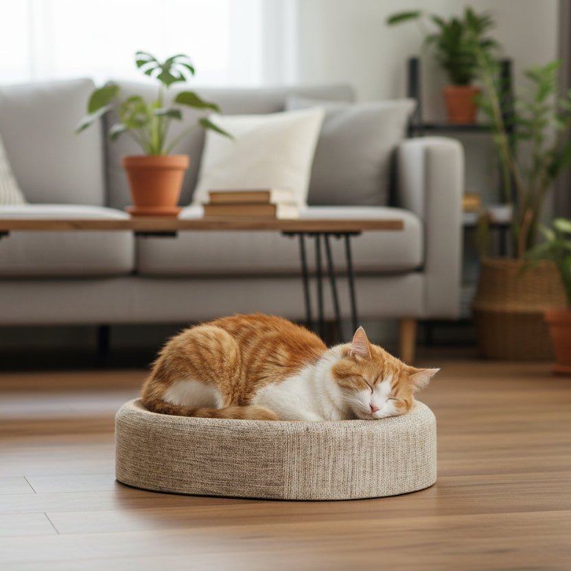 Cat Scratcher Bed, Oval Cat Bed