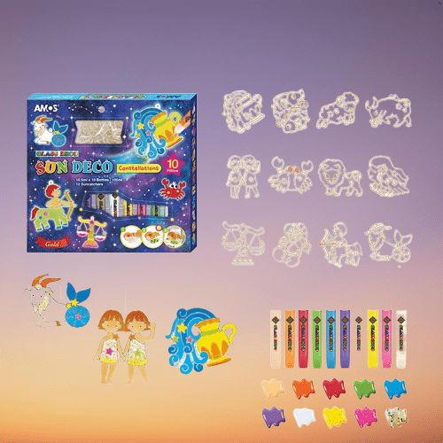 Glass Painting Craft Kits, Arts and Crafts for Kids, Craft Kit for Adults, Christmas Painting Set with Non Toxic Paints