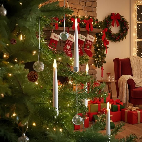 LED Christmas Candles with Remote, Battery Operated Candles for Christmas Tree, Flameless Candle Lights with Timer