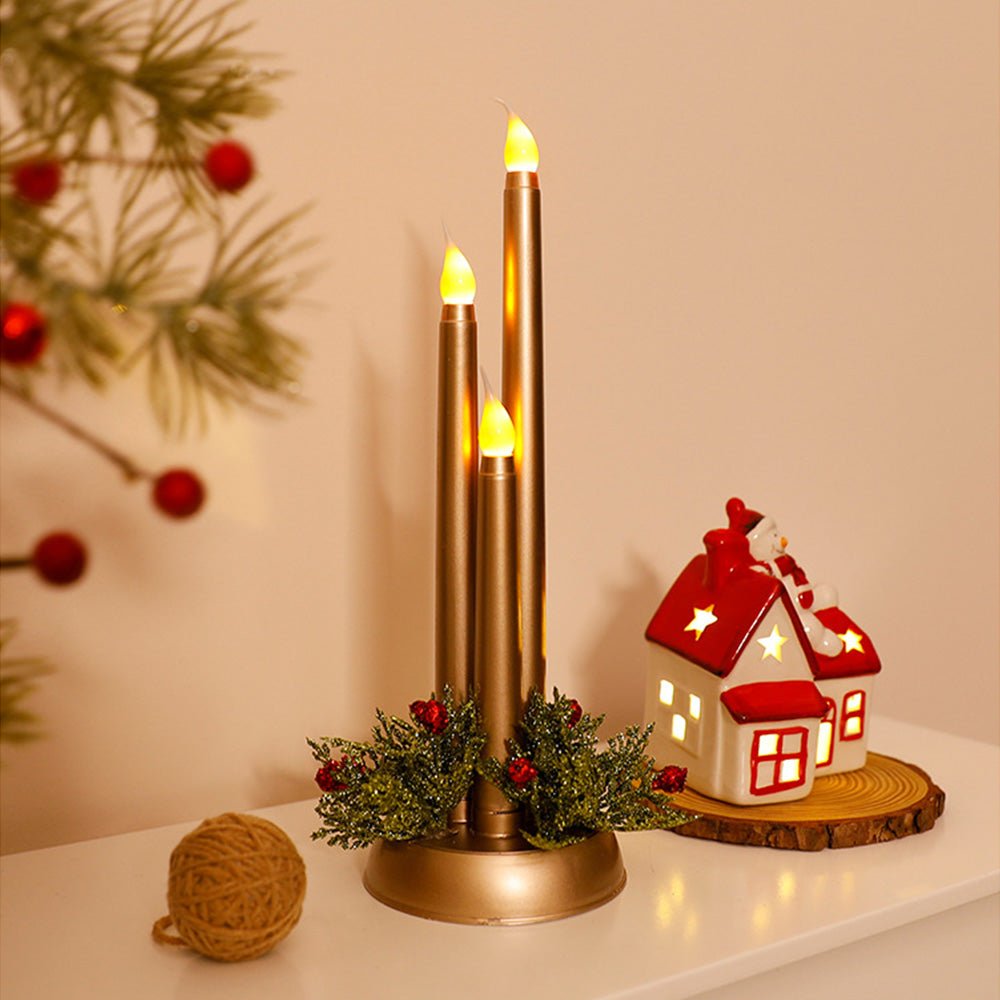 Christmas Candles, LED Candles with Remote Control, Flickering Battery Candles, Christmas Decorations for Table