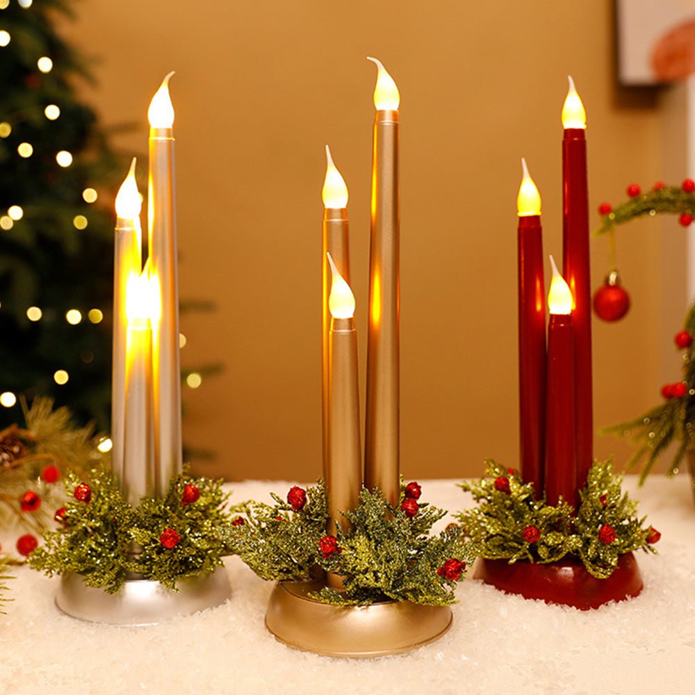 Christmas Candles, LED Candles with Remote Control, Flickering Battery Candles, Christmas Decorations for Table