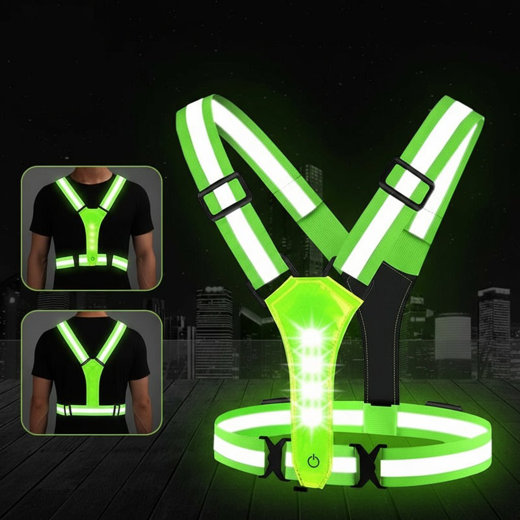 Running Vest with Lights, USB Rechargeable LED Vest for Running and Cycling