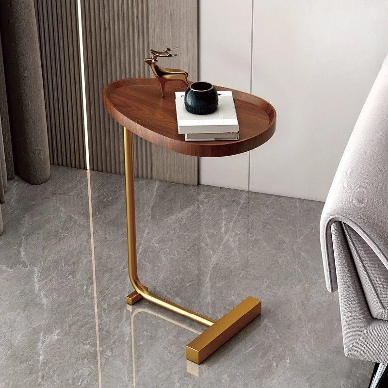 Small Side Tables, C Shaped Side Table for Sofa, Over Bed Table with Metal Frame for Living Room and Bedroom_03