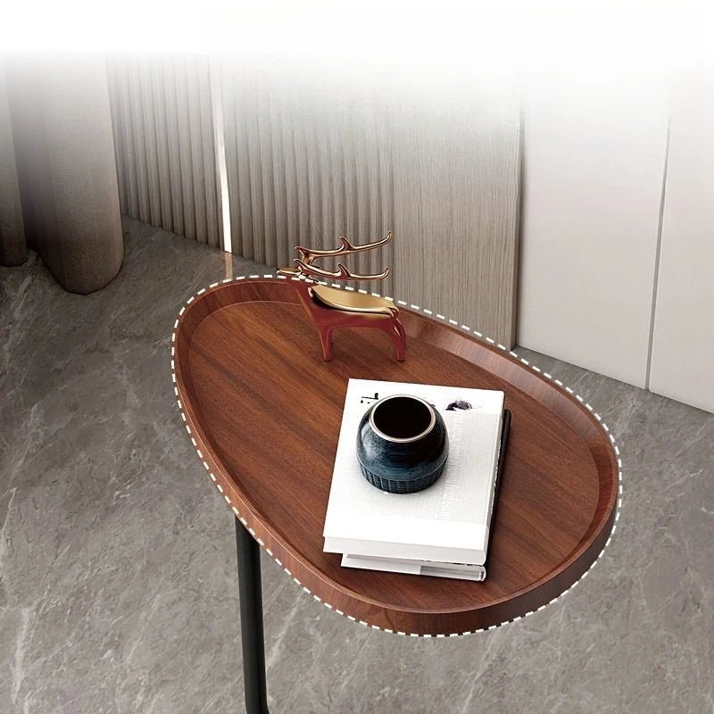 Small Side Tables, C Shaped Side Table for Sofa, Over Bed Table with Metal Frame for Living Room and Bedroom_04