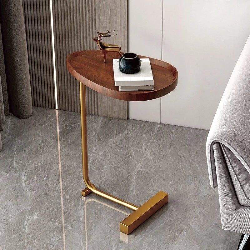 Small Side Tables, C Shaped Side Table for Sofa, Over Bed Table with Metal Frame for Living Room and Bedroom_07