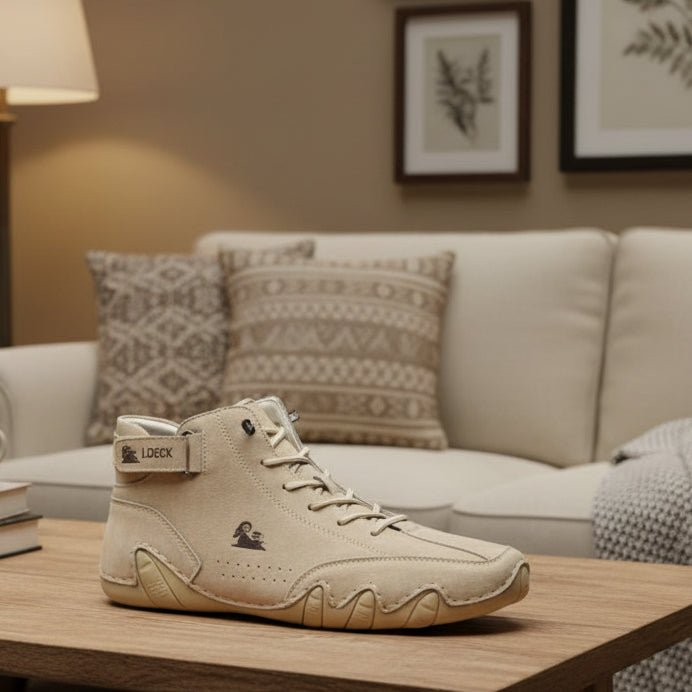 Orthopaedic Shoes Breathable, Waterproof Shoes with Non Slip Rubber Sole, Leather Shoes for All Day Comfort