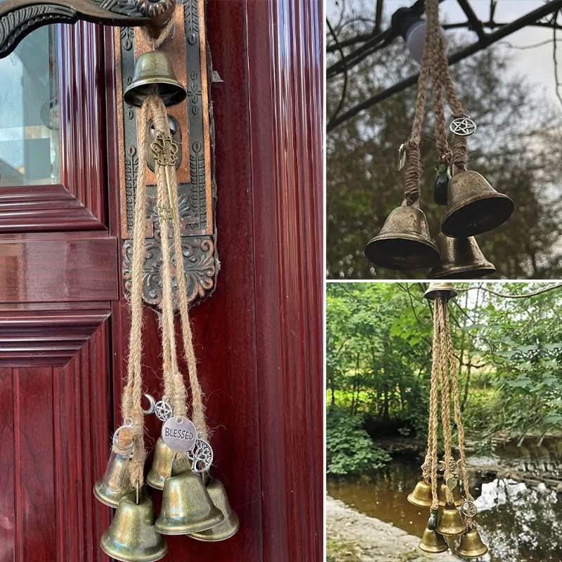 Wind Chimes, Witch Bells for Door with Tree of Life Charm and Brass Bells, Witchy Gifts, Housewarming Gift_04