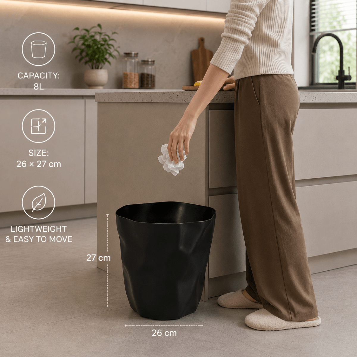 Kitchen Bin with Minimalist Design, Modern Bedroom Bin – image 10