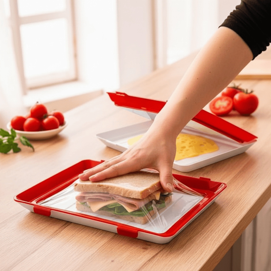 Food Container Lids 22 cm, Microwave Cover with Airtight Vacuum Seal, Reusable Food Cover for Fridge, Kitchen Storage