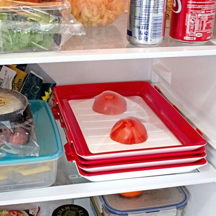 Food Container Lids 22 cm, Microwave Cover with Airtight Vacuum Seal, Reusable Food Cover for Fridge, Kitchen Storage_02