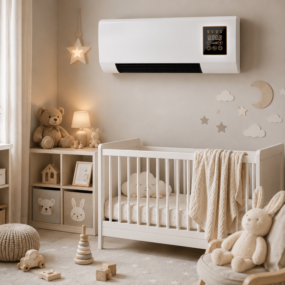 Electric Heater with Cooling Function, Space Heater with Remote Control, Room Cooler for Summer, Room Heater for Winter