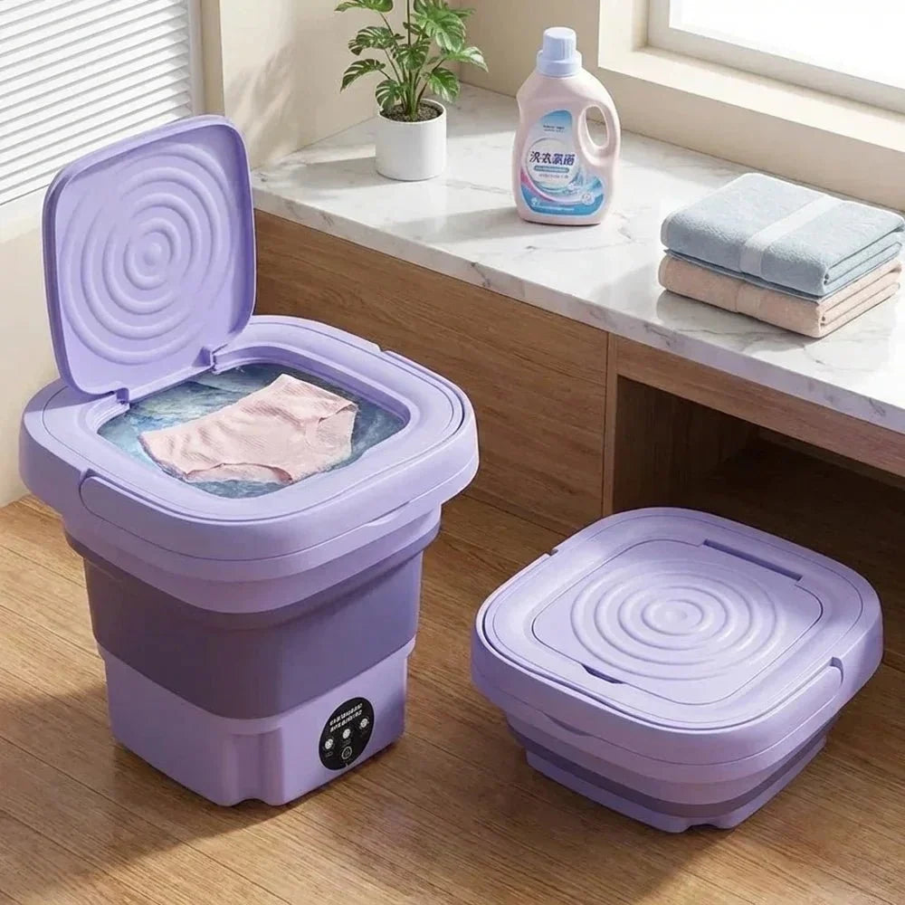 Portable Washing Machine, Foldable Mini Washing Machine 8 L for Underwear, Small Laundry Machine for Travel and Camping