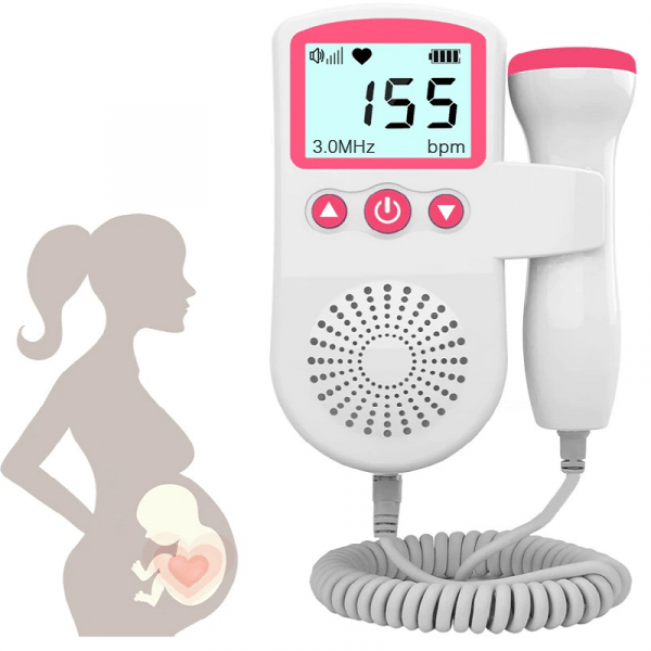 Portable Foetal Heartbeat Monitor with LCD Display and Probe