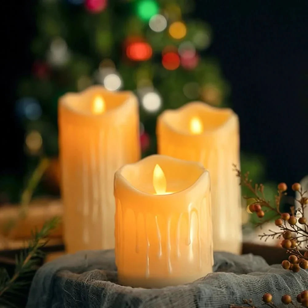 LED Candles, Battery Candles in Ivory White, Flameless Fake Candles for Wedding and Christmas Decoration
