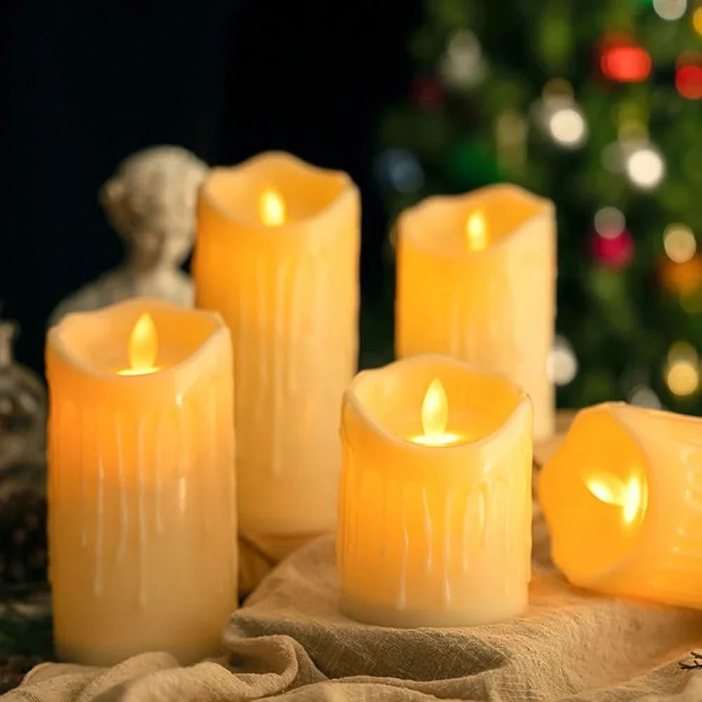 LED Candles, Battery Candles in Ivory White, Flameless Fake Candles for Wedding and Christmas Decoration_01