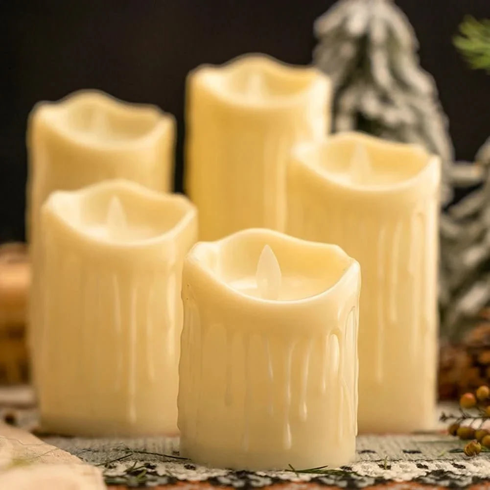 LED Candles, Battery Candles in Ivory White, Flameless Fake Candles for Wedding and Christmas Decoration_03