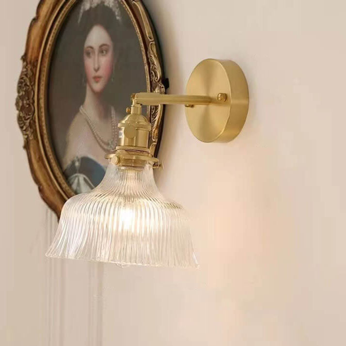 FloraBrass | Elegant Vintage Green Glass Wall Light Fixture 2