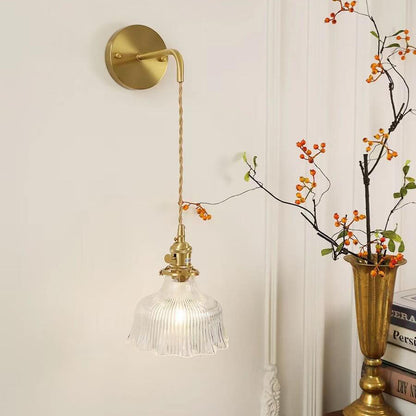 FloraBrass | Elegant Vintage Green Glass Wall Light Fixture 5