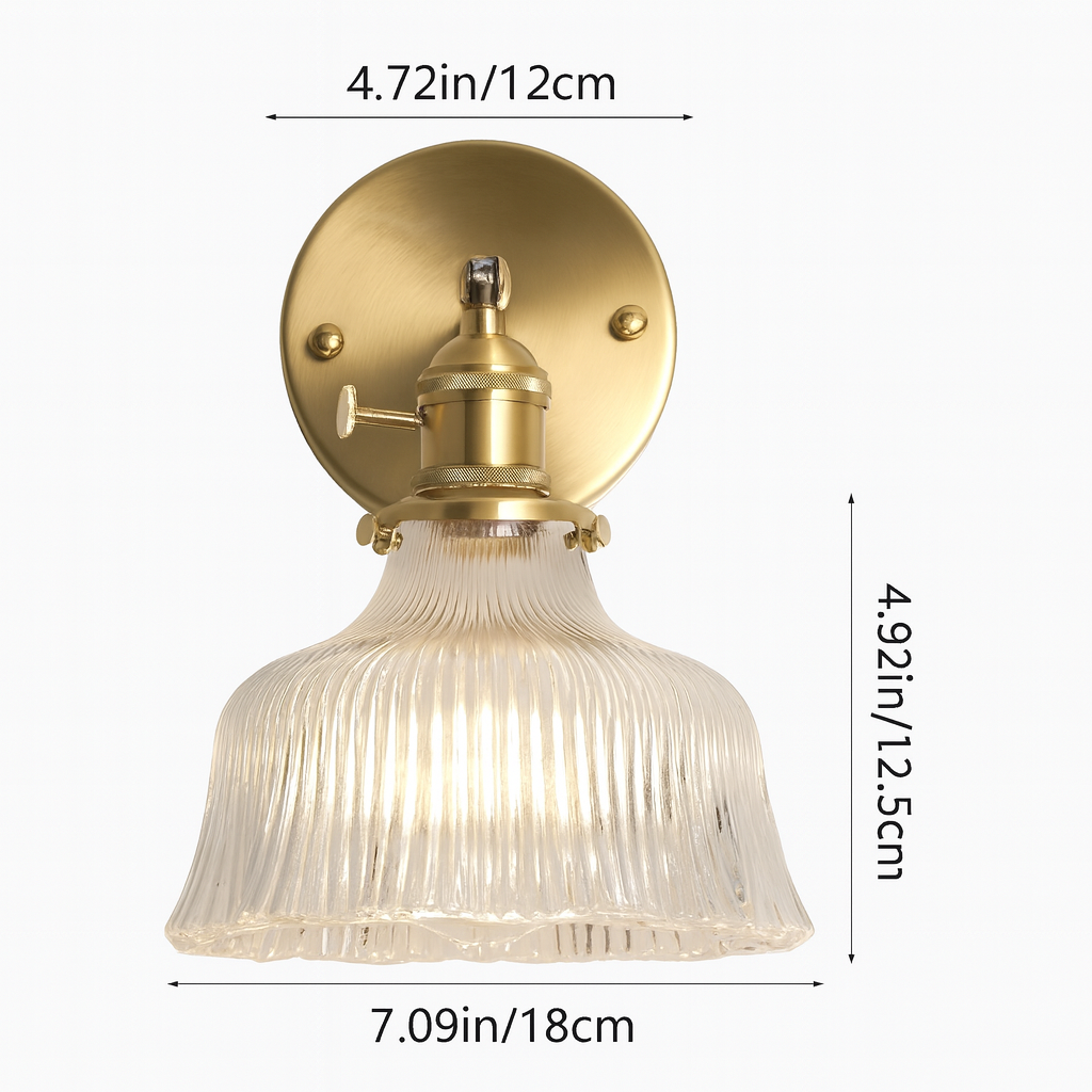 FloraBrass | Elegant Vintage Green Glass Wall Light Fixture 6