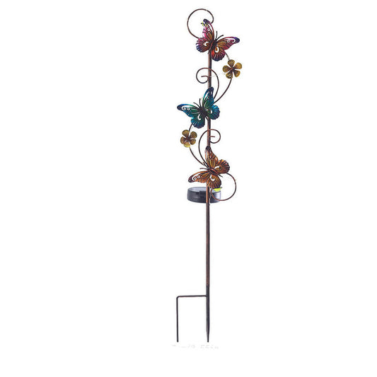 FloraGlow | Charming Vintage Solar Garden Stake Light with Butterfly Design 0