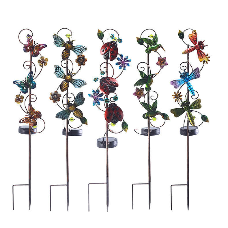 FloraGlow | Charming Vintage Solar Garden Stake Light with Butterfly Design 1