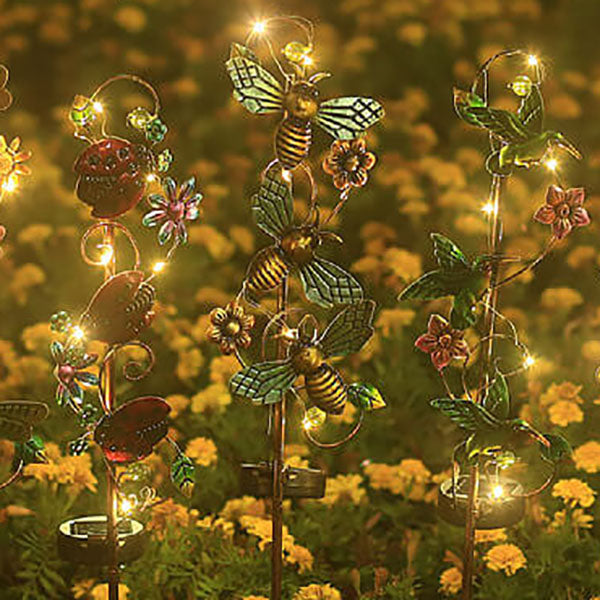 FloraGlow | Charming Vintage Solar Garden Stake Light with Butterfly Design 3