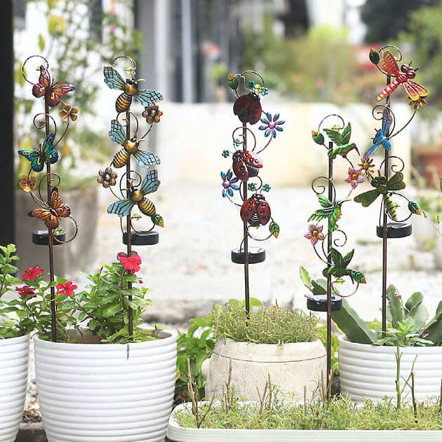 FloraGlow | Charming Vintage Solar Garden Stake Light with Butterfly Design 4