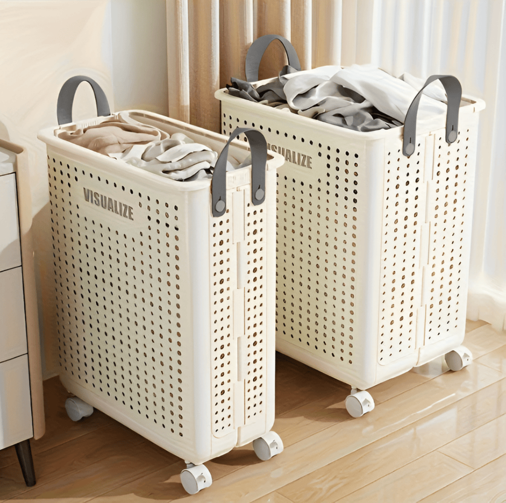 FoldEase | Collapsible Laundry Basket on Wheels with Space-Saving Design | Easy Transport for Effortless Laundry Day 0