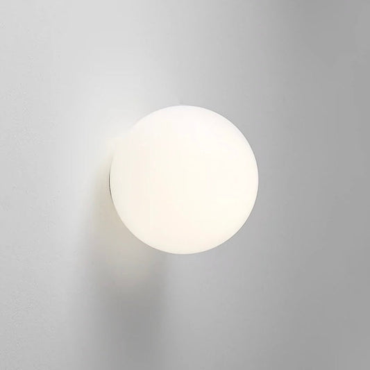 Frosted Globe Wall Sconce | Modern LED, Metal Base, Two Sizes 0