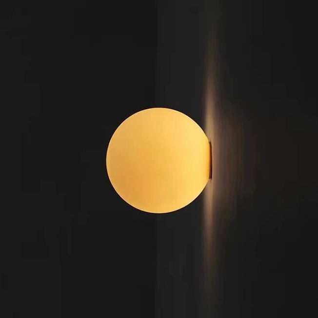 Frosted Globe Wall Sconce | Modern LED, Metal Base, Two Sizes 1