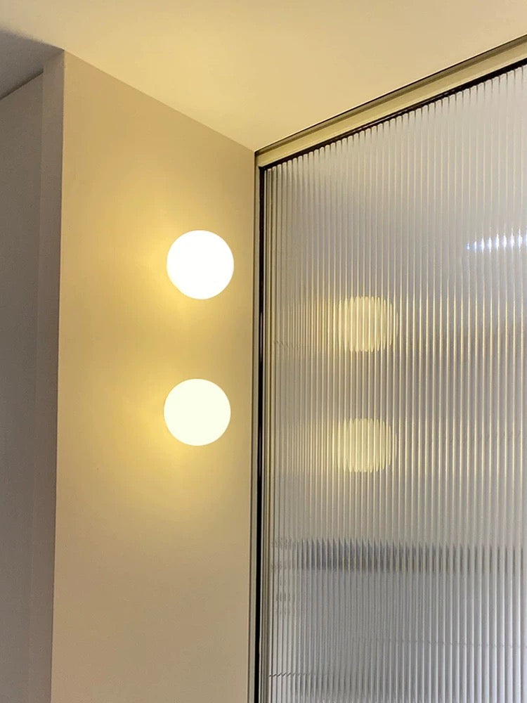 Frosted Globe Wall Sconce | Modern LED, Metal Base, Two Sizes 5