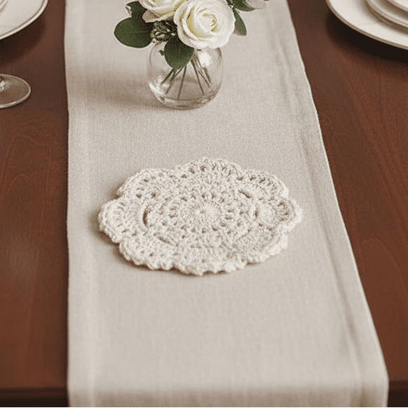 Crochet Drink Coasters, Handmade Crocheted Coasters with Flower Pattern, Boho Vintage Home Decor and Housewarming Gift