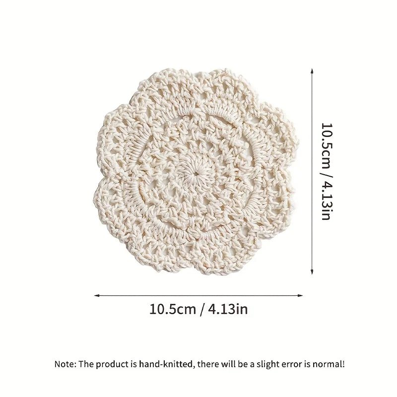 Crochet Drink Coasters, Boho Vintage Home Decor and Housewarming Gift – image 5