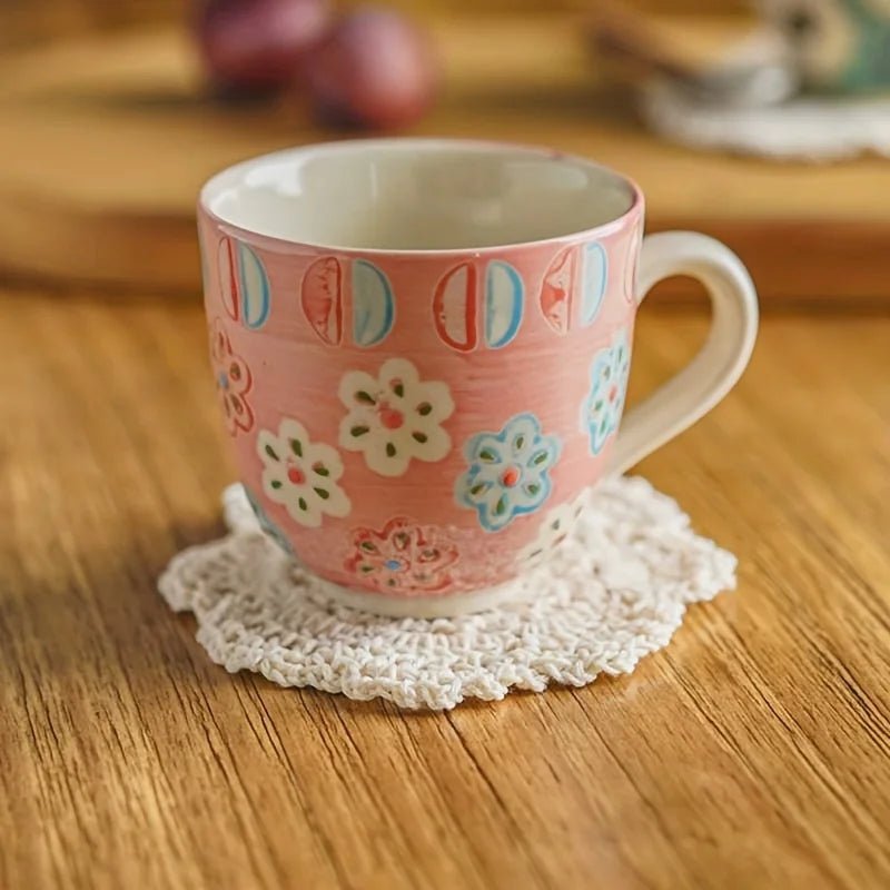 Crochet Drink Coasters, Handmade Crocheted Coasters with Flower Pattern – image 6