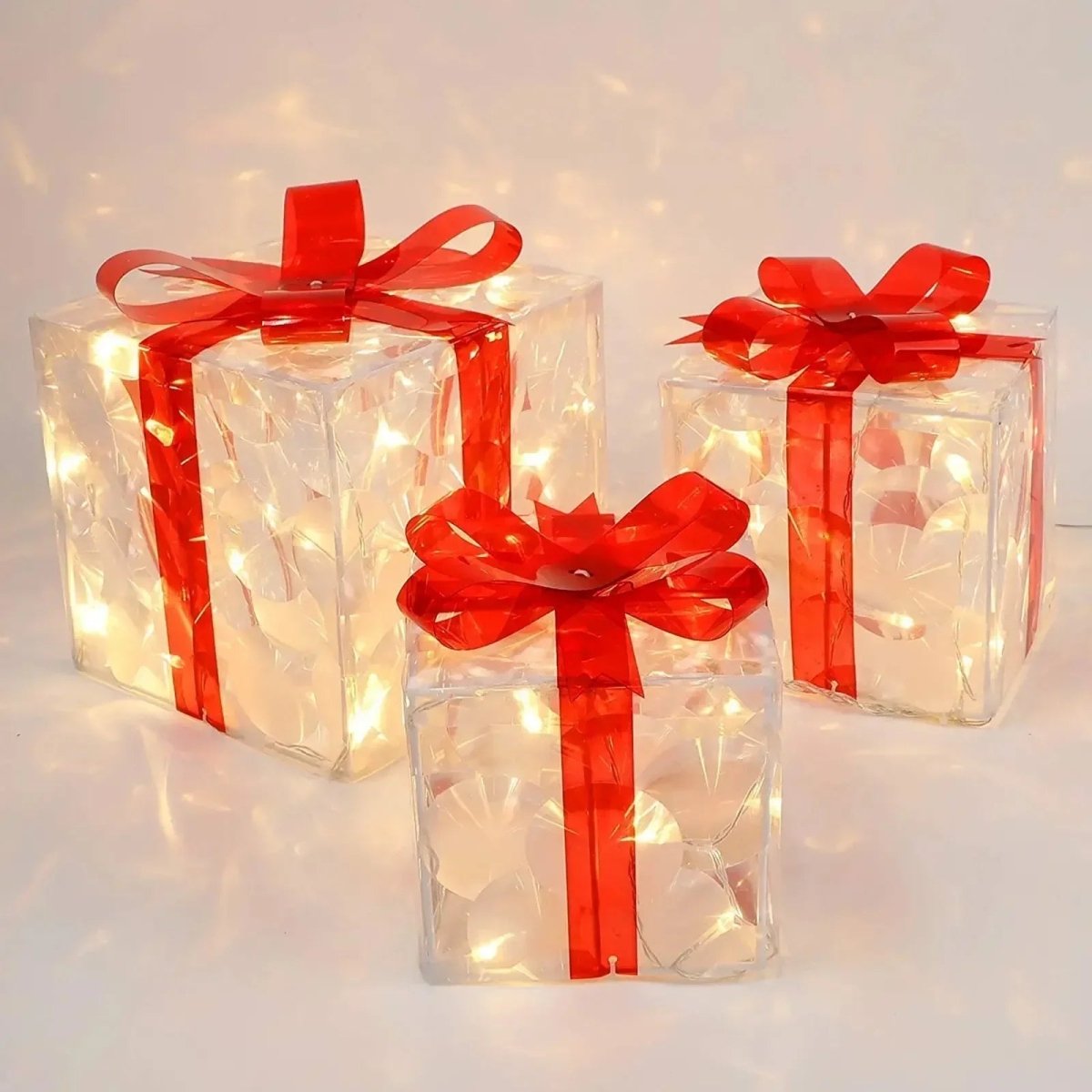 Light Up Christmas Gift Box with 100 Warm White LEDs, Outdoor Christmas Decorations, Christmas Table Decorations_05
