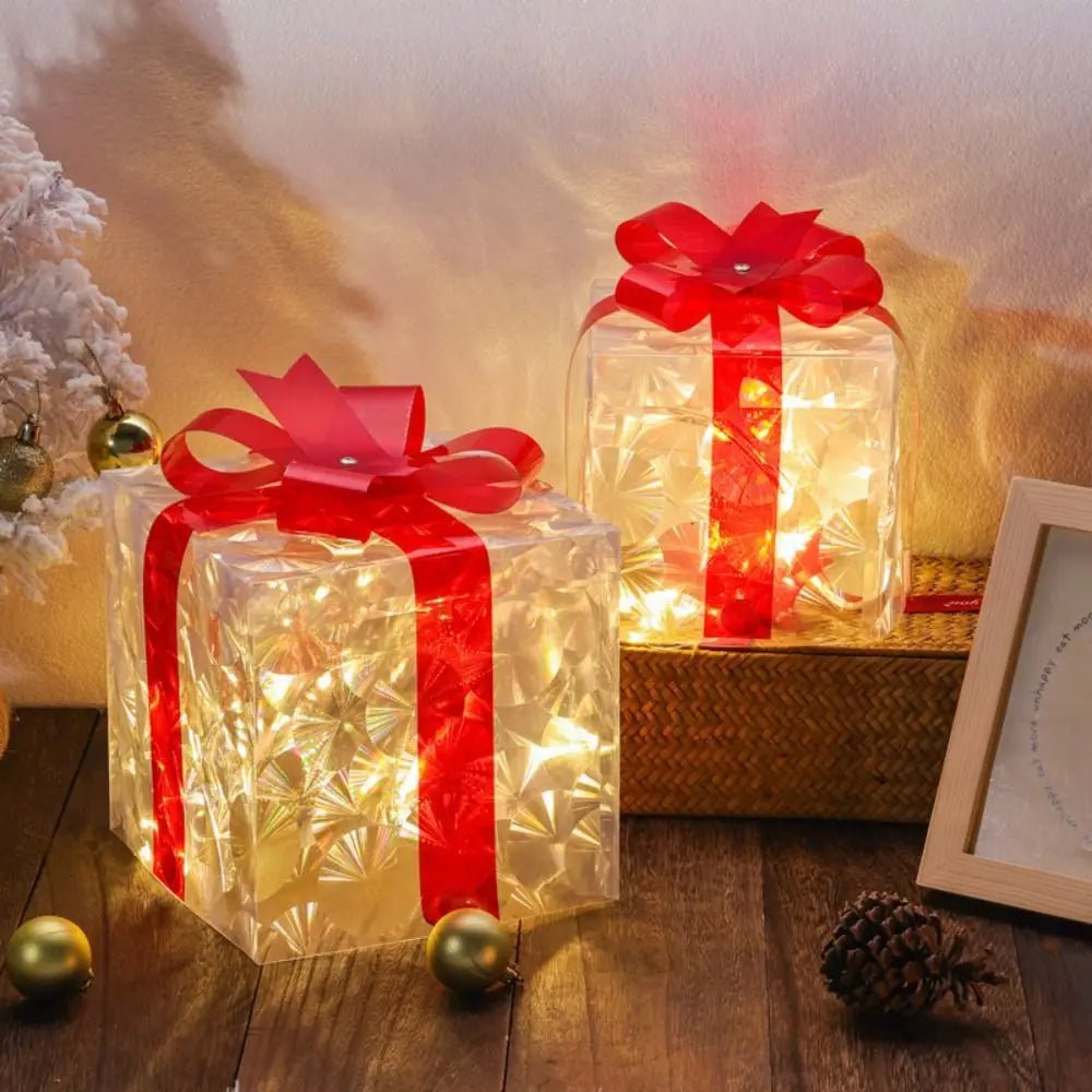 Light Up Christmas Gift Box with 100 Warm White LEDs, Outdoor Christmas Decorations, Christmas Table Decorations_08