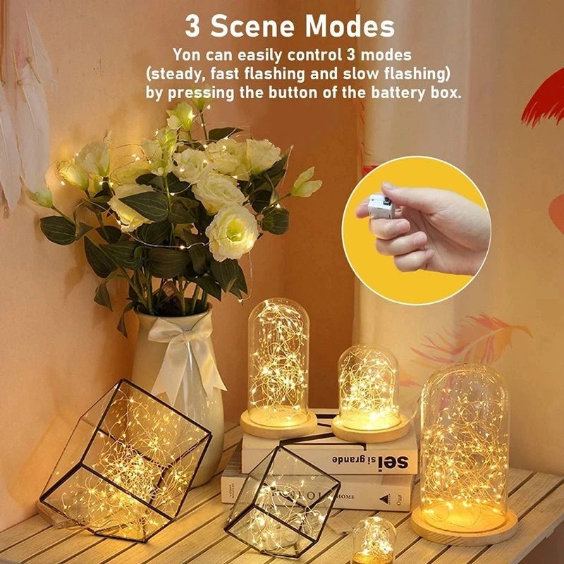 Battery Fairy Lights Warm White, Waterproof Garden Lights, LED String Lights for Bedroom, 1-3 m_05