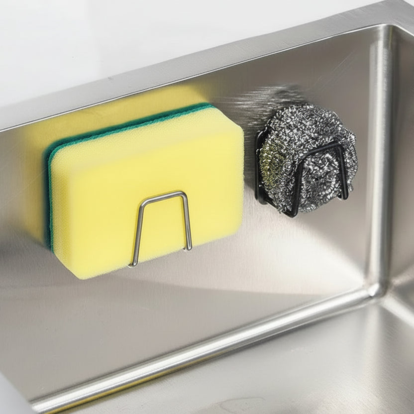 Kitchen Sink Caddy Stainless Steel, Sponge Holder for Sinks, Sink Tidy, Kitchen Organiser for Brushes and Cloths_05