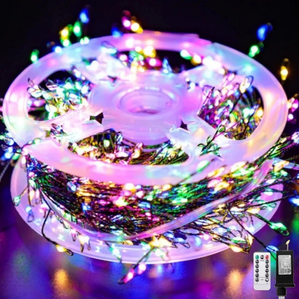 Outdoor Christmas Lights, Copper Wire Fairy Lights with Remote, Firework Tree Lights for Christmas Decorations_09