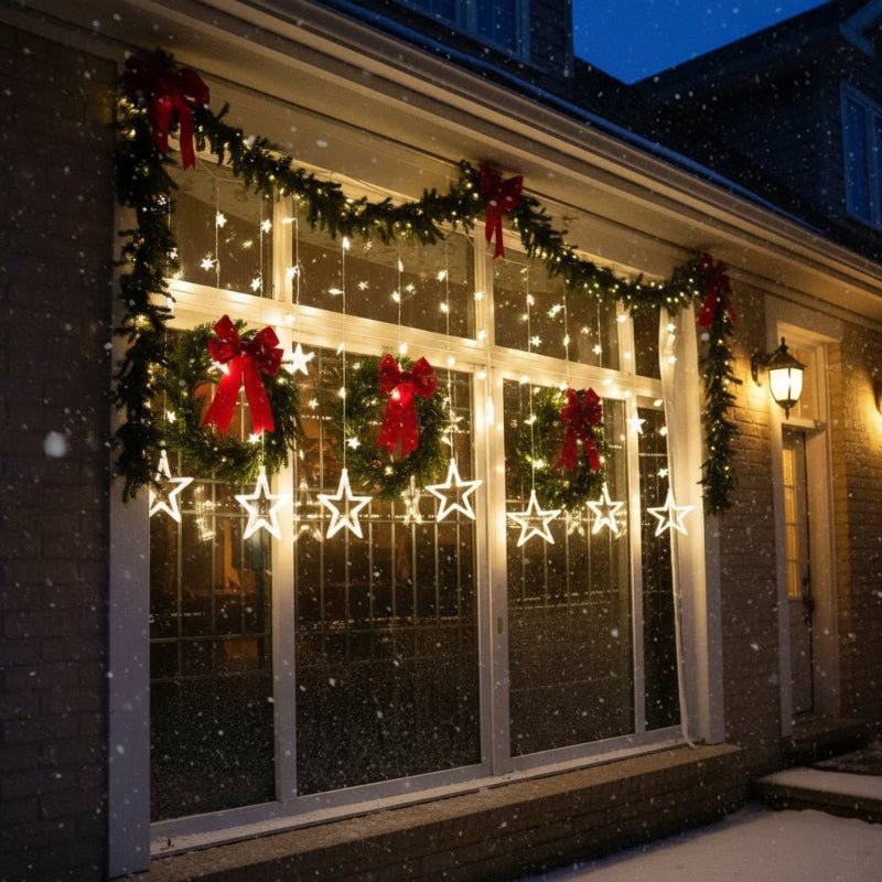 Christmas Lights with Stars, Warm White Star Fairy Lights, Battery or USB Christmas String Lights for Indoors