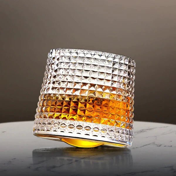 Whisky Glasses Rotating, Crystal Whiskey Glasses in Gift Box, Tumbler Glasses for Scotch and Bourbon, Whisky Gift Set_00