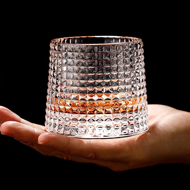 Whisky Glasses Rotating, Crystal Whiskey Glasses in Gift Box, Tumbler Glasses for Scotch and Bourbon, Whisky Gift Set_01