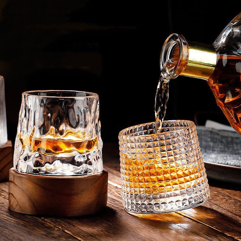 Whisky Glasses Rotating, Crystal Whiskey Glasses in Gift Box, Tumbler Glasses for Scotch and Bourbon, Whisky Gift Set_02