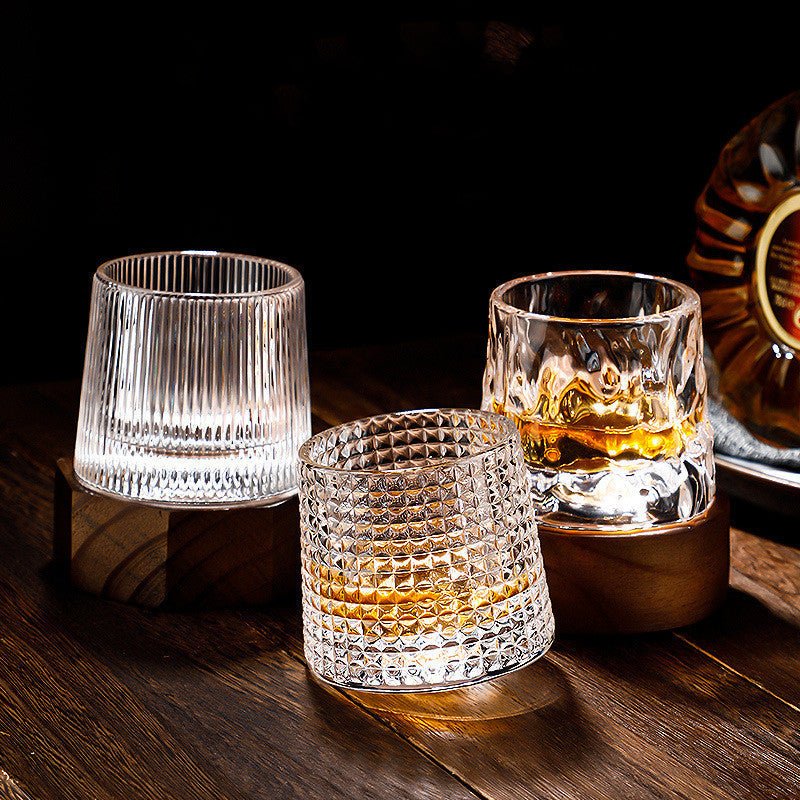 Whisky Glasses Rotating, Crystal Whiskey Glasses in Gift Box, Tumbler Glasses for Scotch and Bourbon, Whisky Gift Set_08