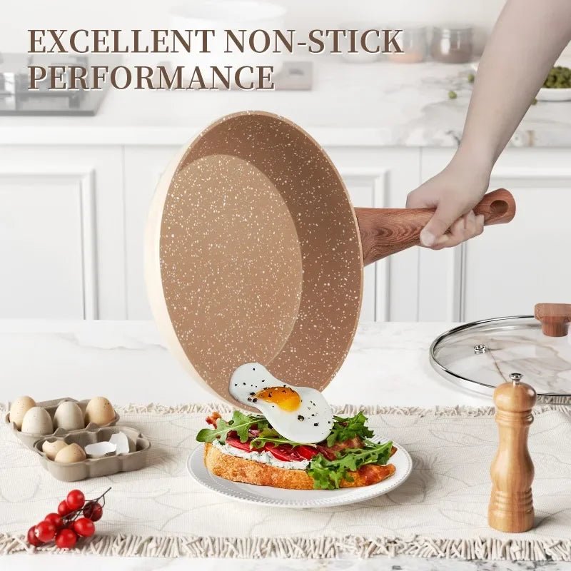 Non Stick Skillet with Granite Coating, Granite Frying Pan for Induction Hob, Aluminium Frying Pan for Gas and Electric_02