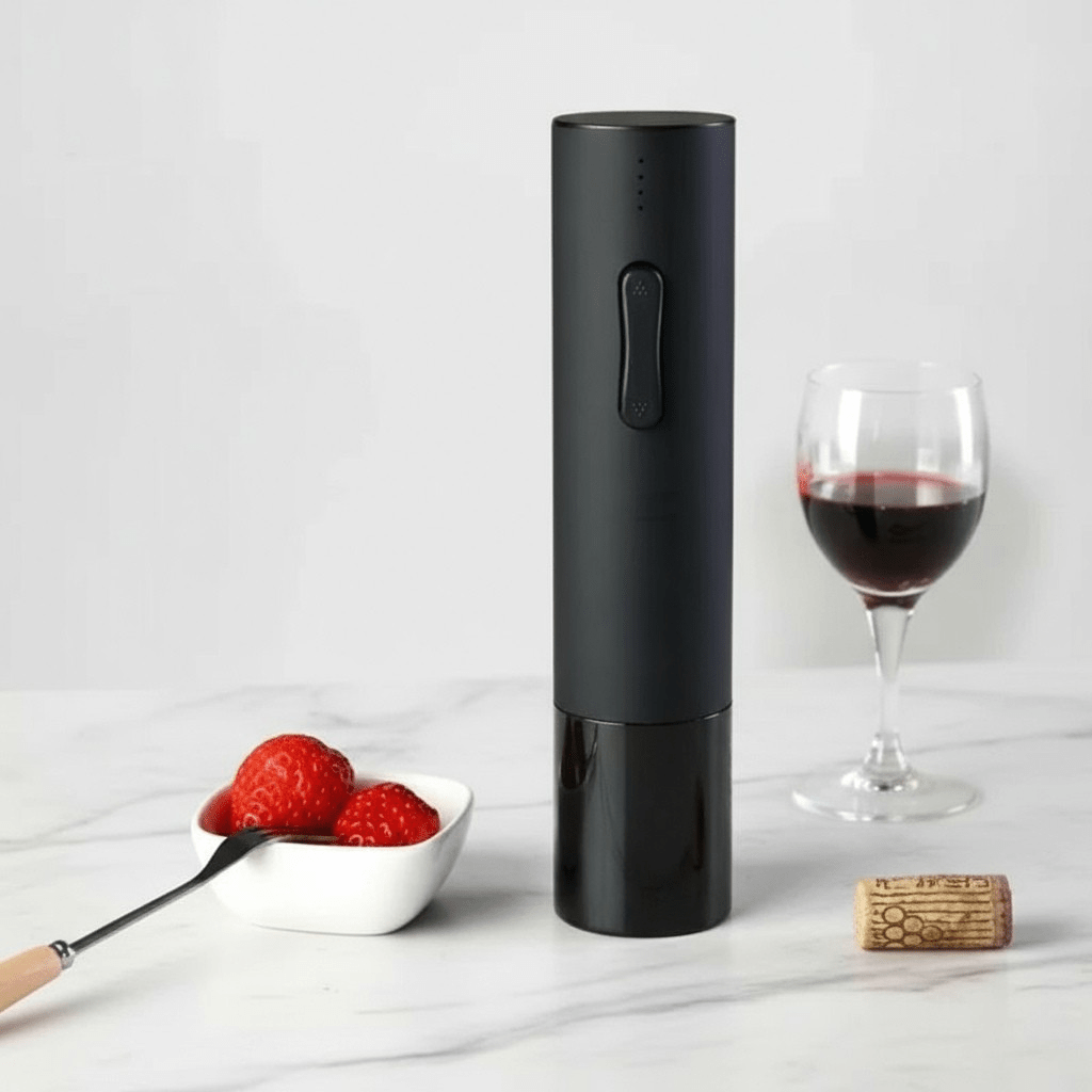 Electric Wine Bottle Opener with Cutter, One Button Automatic Corkscrew, Wine Gifts, Bar Accessories, Kitchen Gadget_01