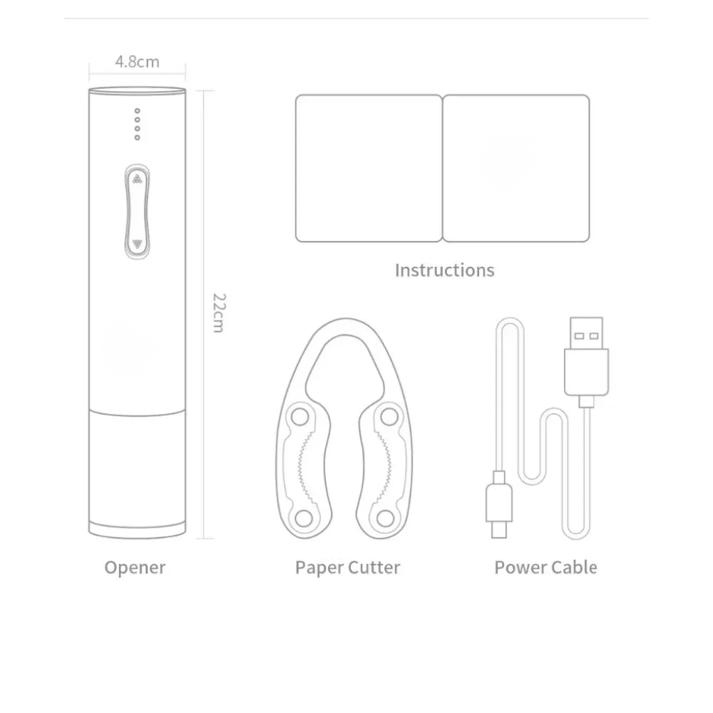 Electric Wine Bottle Opener with Cutter, One Button Automatic Corkscrew, Wine Gifts, Bar Accessories, Kitchen Gadget_06