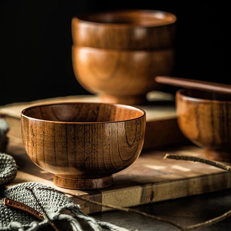 Wooden Rice Bowls, Round Soup Bowl for Fruit and Snacks – image 6