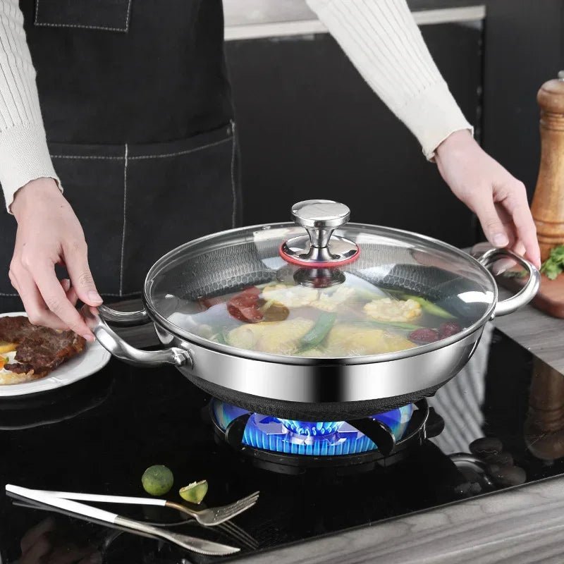 Stainless Steel Pan, 32 cm Non Stick Frying Pan with Honeycomb Base, Stainless Steel Skillet for Induction and Gas Hobs_05