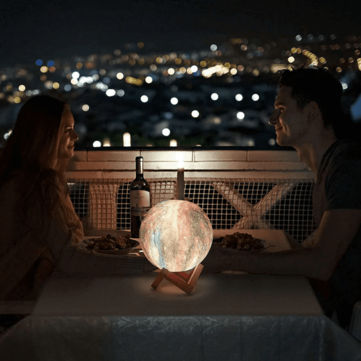 3D Moon Lamp Night Light, Rechargeable Lunar Lamp with Wooden Stand, 16 Colour LED Mood Light with Remote Control_07